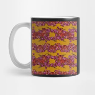 Sophisticated pattern with tiger on chartreuse Mug